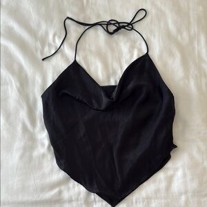 Elegant Black Halter Top